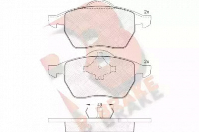 R BRAKE rb1131 -  Комплект тормозных колодок, дисковый тормоз
